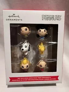 Mini juego de 6 peanuts Charlie Brown Snoopy Woodstock Lucy 2024 Hallmark Ornament - Imagen 1 de 9
