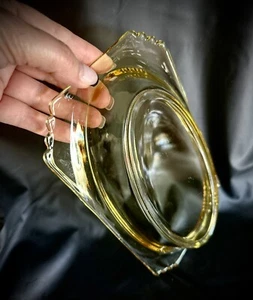1930’s Fostoria Amber Glass Mayfair Topaz Platter - Picture 1 of 2