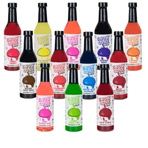 12 Pack Snow Cone Syrup 12.7oz Bottles Assorted Flavors Shelf Stable No Mix NEW - Picture 1 of 11