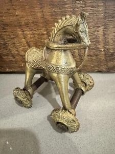 19th Century Indian Brass Horse Temple Toy ~ Equestrian - Picture 1 of 6