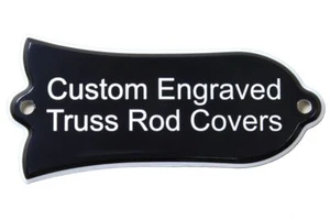 Custom Engraved Truss Rod Cover fits Gibson Les Paul, SG, Acoustic 2ply B/W - Picture 1 of 5