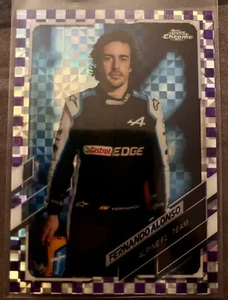2021 Topps Chrome Formula 1 Purple Checker Flag #9 Fernando Alonso 159/199 🏁 F1 - Picture 1 of 4