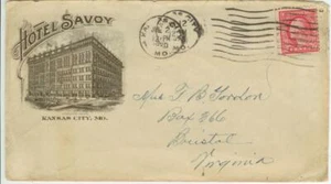 1920 Kansas City Missouri Hotel Savoy Werbebrief an Frau FB Gordon Bristol Virginia - Bild 1 von 1