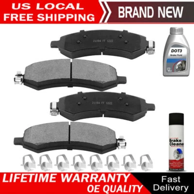 Limpiador de pastillas de freno y frenos delanteros de cerámica 4 piezas para Dodge Dakota Durango RAM 1500 Foto 1 de 4