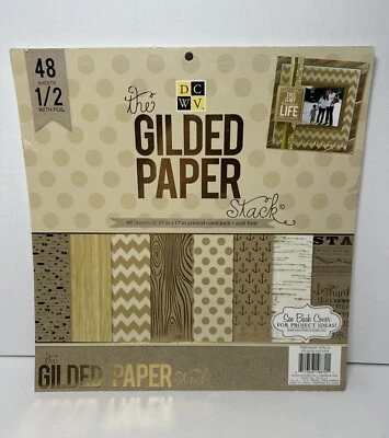 DCWV THE GILDED PAPER STACK  Foil  Pad 37 Pages 12x12” Cardstock - Image 1 of 4