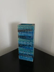 Vintage Bitossi Rimini Blue Vase Italian Mid Century Aldo Londi - Picture 1 of 10