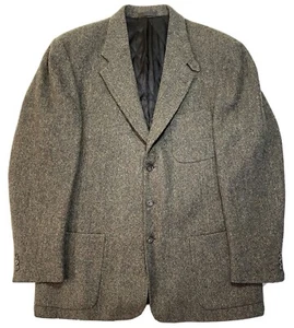 Vtg LL Bean Jacket Sz L Tweed Wool Sport Coat Quilted Lined USA Thinsulate 3M - Picture 1 of 8