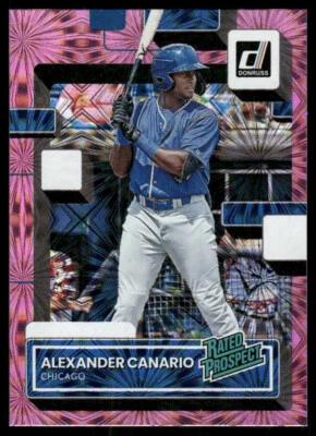 2022 Panini Donruss - Rated Prospect Pink Fireworks #RP-12 Alexander Canario... - Image 1 of 2