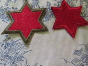 (2) Vtg. WWII US Army 6th Infantry Division Variation OD Border + Patches - Picture 1 of 6