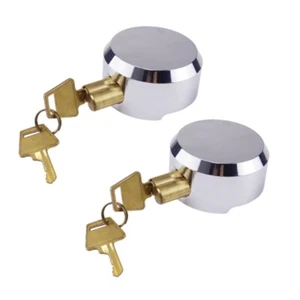 Hidden Shackle Padlocks Keyed (2 Pack),Puck Locks,Van Door Lock,Chrome Puck5705 - Picture 1 of 7