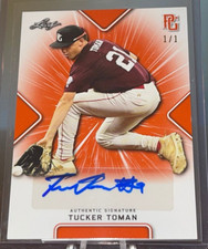 RARE TUCKER TOMAN AUTO 1/1 2021 LEAF PERFECT GAME NATIONAL SHOWCASE BLUE JAYS