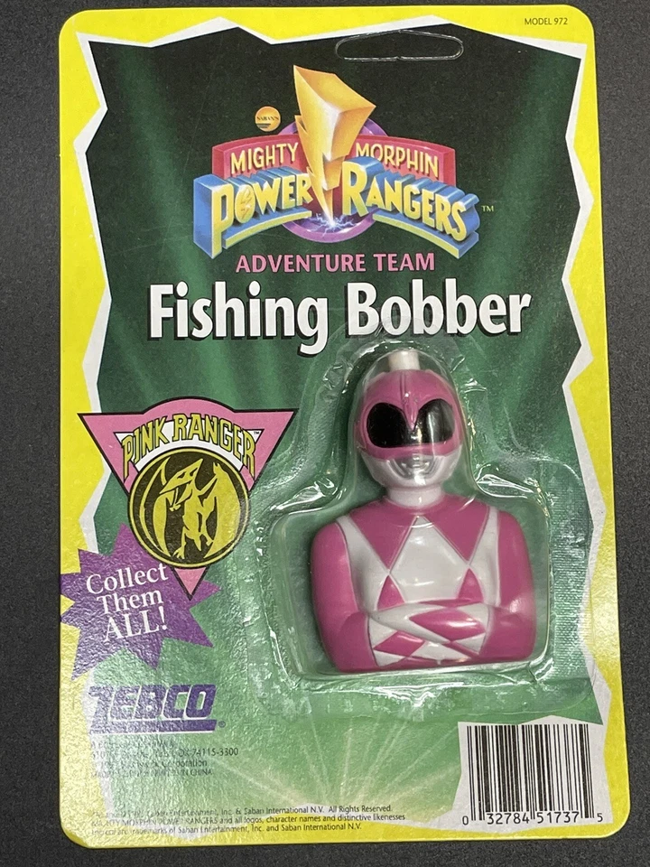 Bobber de pesca vintage Mighty Morphin Power Rangers MMPR Pink Ranger Zebco 1995 Foto 1 de 1