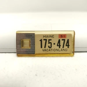 RARE VTG Disabled Veterans Mini License Plate Key Chain Ring Tag MAINE 1951 - Picture 1 of 2