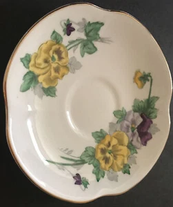 Pansy Victoria C & E Vintage Bone China England Saucer Gilded Hand Painted - Picture 1 of 9