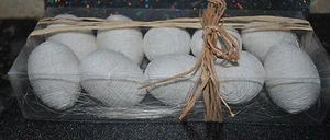NEW EASTER DECOR SET/10 EGGS White Box Styrofoam Knit - Picture 1 of 2
