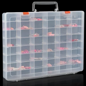 Large 48 Grids Clear Plastic Organizer Box with Dividers, Adjustable Compartment - Picture 1 of 12