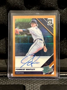 2019 Panini Donruss Optic Forrest Whitley Rated Rookie ORANGE /99 Auto Astros - Picture 1 of 2