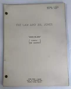 Guión de TV The Law And Mr. Jones "Unbury The Dead" 1960!!! - Imagen 1 de 6