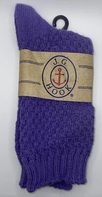 Vintage años 90 J.G. Calcetines Gancho Jóvenes Niños Talla 8-9 1/2 Púrpura Algodón Nylon Foto 1 de 3