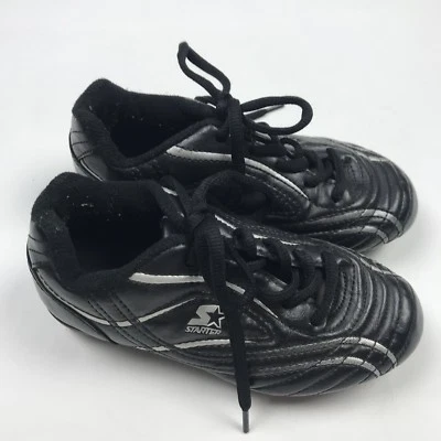 Botines de fútbol para principiantes zapatos niño niña talla 1 juvenil negro plata rayas Foto 1 de 4