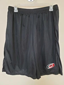 0724-1 Mens CAROLINA HURRICANS Polyester Jersey SHORTS Embroidered BLACK New - Picture 1 of 2