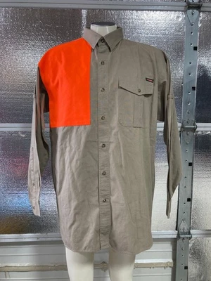 Redington Hunting Shirt - Mens Large - Tan Safety Orange - Long Sleeve Button Up - Image 1 of 4
