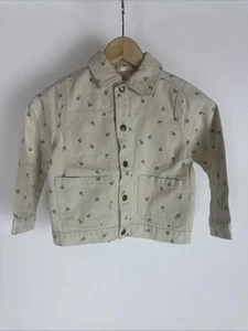 New Rylee and Cru Girls Denim Chore Coat - Blue Daisy - Natura Size 4-5Y - Picture 1 of 8