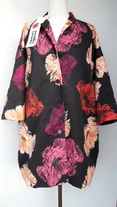 Wendy Trendy Italian Made in Italy Floral Dress Coat 3/4 sleeve Approx size XXL - Picture 1 of 9