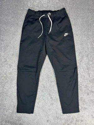 Nike Club Woven Pants Mens Medium Black Mid Rise Tapered Leg Athletic Running - Image 1 of 4