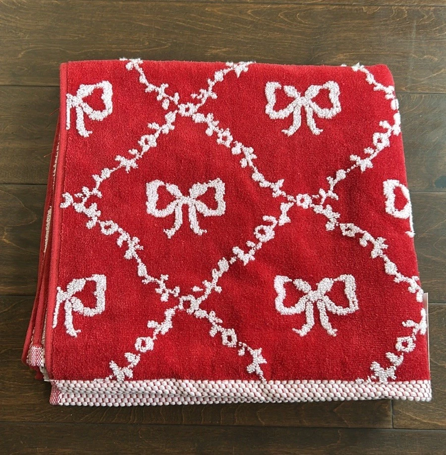 Juego de 2 toallas de baño COPO DE NIEVE COPO DE NIEVE rojo y blanco CARO Home NUEVO Foto 1 de 1