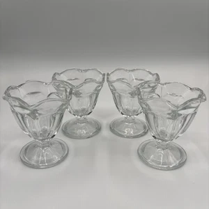 4 - Anchor Hocking Dessert Glasses Fluted Footed Fountainware Icecream Sundae - Picture 1 of 4