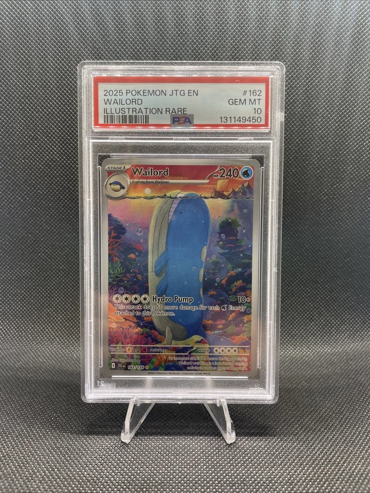 2025 POKEMON JTG EN-JOURNEY TOGETHER #162 WAILORD ILLUSTRATION RARE PSA 10 - Image 1 of 1