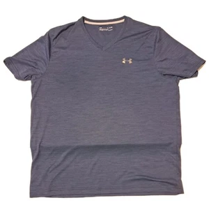 Under Armour HeatGear T-Shirt Uomo XL Scollo a V Manica Corta Sportiva Blu Sciolta - Foto 1 di 5
