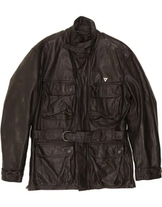 DAINESE Mens Leather Jacket IT 48 Medium Black Leather AM04 - Picture 1 of 6