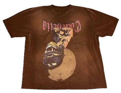 Travis Scott Coachella 2025 Nightshow Tee XL Brown NEW *hole,cut - Image 1 of 4