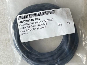 Rubber Sealing Seal HSO00148 O Ring 2-342 Buna N70 Duro Hydra Rig Set 12 Pcs - Picture 1 of 4