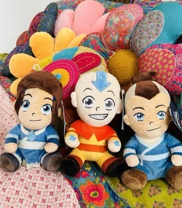 3 NWT Nickelodeon Avatar The Last Airbender Aang Sokka Kitara 7" Plush Figures - Picture 1 of 7