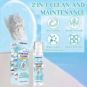 100ml White Shoes Cleaning Foam Cleaner Refreshed Polish For Sneakers Tool D6Z3 - Picture 1 of 17