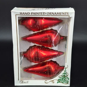 4er Set Vintage Rauch Christmas Classics 5,5" Tropfen Ornamente - Bild 1 von 11