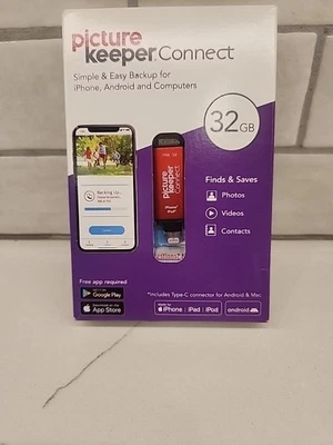 Picture Keeper Connect 32GB Photo Backup Drive iPhone, Android NEW/SEALED - Image 1 of 4