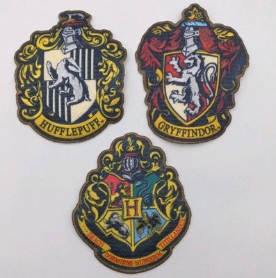 Harry Potter Embroidered Crest Iron On Patch Lot of 3 Warner Bros Hufflepuff - Image 1 of 4