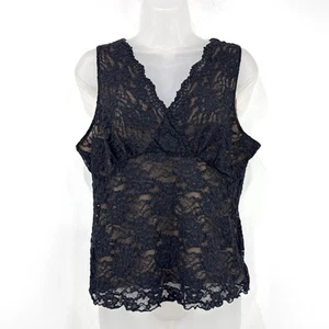 Cabi Tank Top Women's XL Black Lace Y2K Babydoll Fairy Grunge Whimsigoth Stretch - Picture 1 of 9