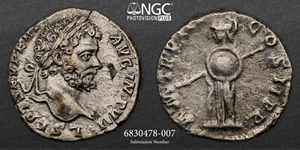 Settimio Severo Moneta Antica NGC Ch In perfette condizioni. AR Double-Denarius AD 193-211. A1312 - Foto 1 di 3