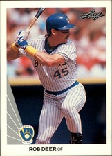 1990 Leaf Milwaukee Brewers Baseball Card #322 Rob Deer