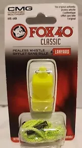 Fox 40 Classic CMG Fischietto Pealess 115 dB con cordino giallo nuovo in confezione - Foto 1 di 6