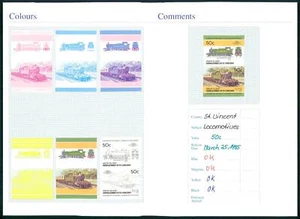 ST.VINCENT EISENBAHN 1985 PHASENDRUCKE UNGEZÄHNT !! PROOFS IMPERF RARE!! ua25 - Bild 1 von 4