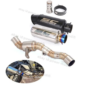 For CF-Moto 700CL-X CLX700 2020-2025 Slip On Black Exhaust Muffler Mid Link Pipe - Picture 1 of 13