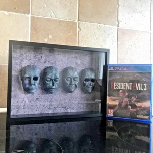 Resident Evil 1 Death Masks! Handmade and crafted! A4 Shadow box mounted - Picture 1 of 6