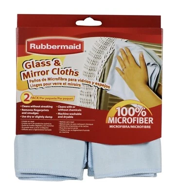 Ткани из микрофибры и стекла для зеркал Rubbermaid (2 УПАКОВКИ) - Изображение 1 из 4