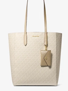 Michael Kors Vincent Large North South MK Logo Gold Tote Bag with Pouch- NWT - Picture 1 of 4